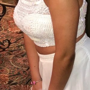 White Sherri Hill prom dress
